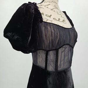 Anthropologie Black Velvet Maxi Dress